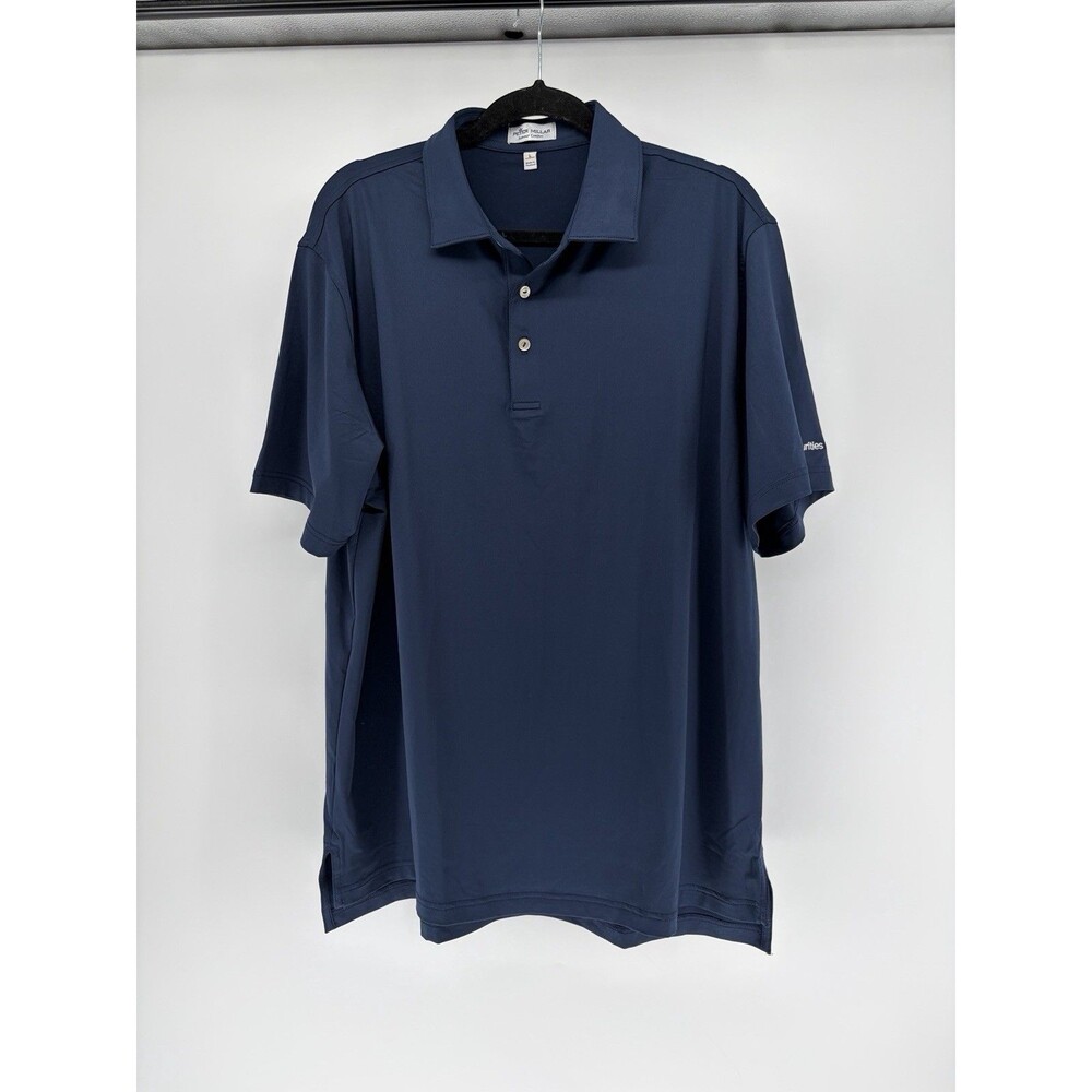 Peter Millar Summer Comfort Polo L Solid Navy Logo svb Securities